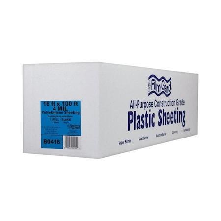 Film-Gard Film-Gard Plastic Sheeting 4 mil X 16 ft. W X 100 ft. L Polyethylene Black 1 pk 625941